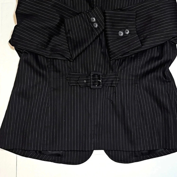Style&co womens jacket 18W pinstripe black utility Double Breast Business Office - Picture 12 of 14
